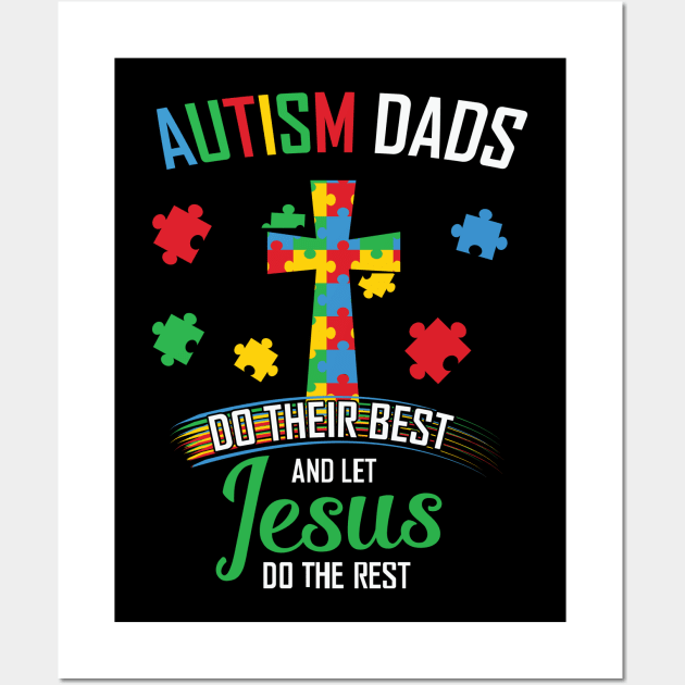 Dad Jesus Autism Awareness Gift for Birthday, Mother's Day, Thanksgiving, Christmas Wall Art by skstring